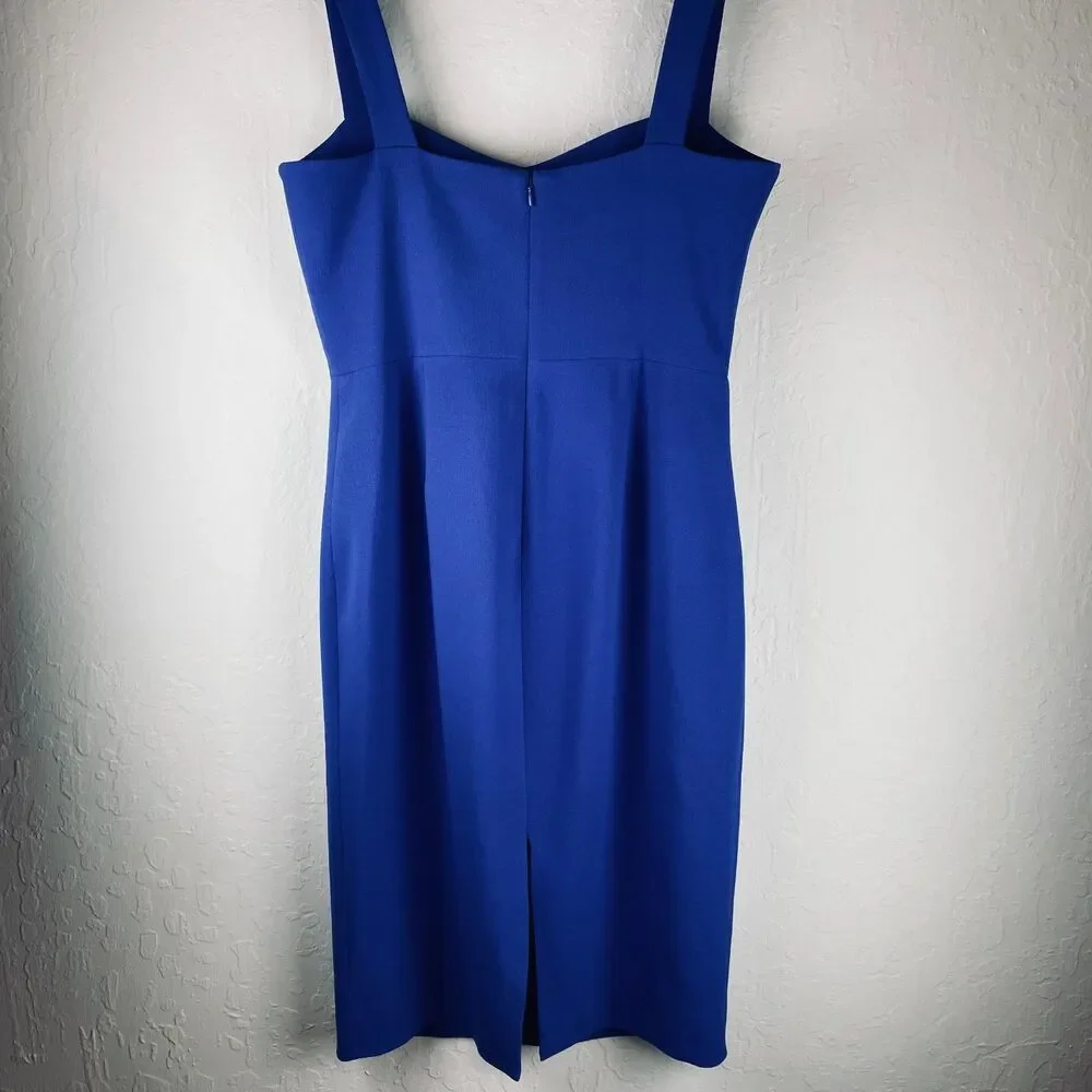 ~ Dress The Population LG Dress Royal Blue Midi Sleeveless Sweatheart - Picture 11 of 13